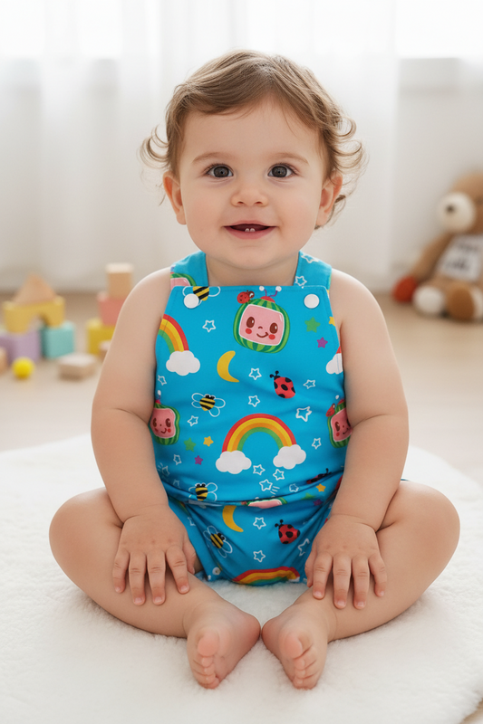 Overalls, Baby Overalls, Short Leg Romper, Size 1