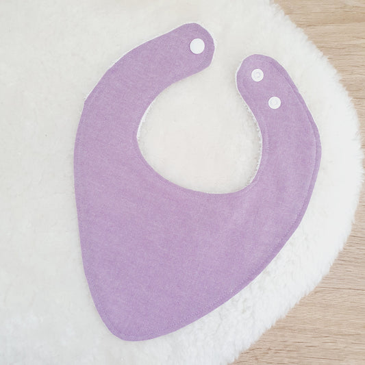 CHAMBRAY PURPLE Bandana Dribble Bib, Handmade Baby Bib, Cotton / Bamboo, Ultra Absorbent
