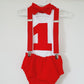Red Boys Cake Smash Outfit Size 0