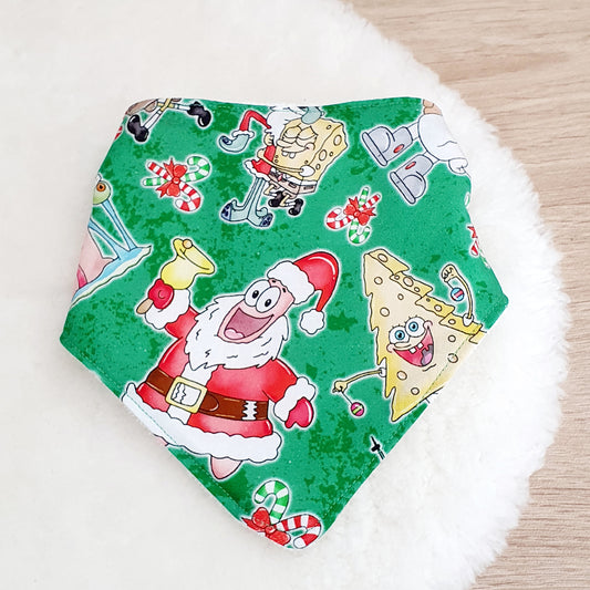 SPONGE CHRISTMAS Bandana Dribble Bib - Bamboo Backed Ultra Absorbent Bib