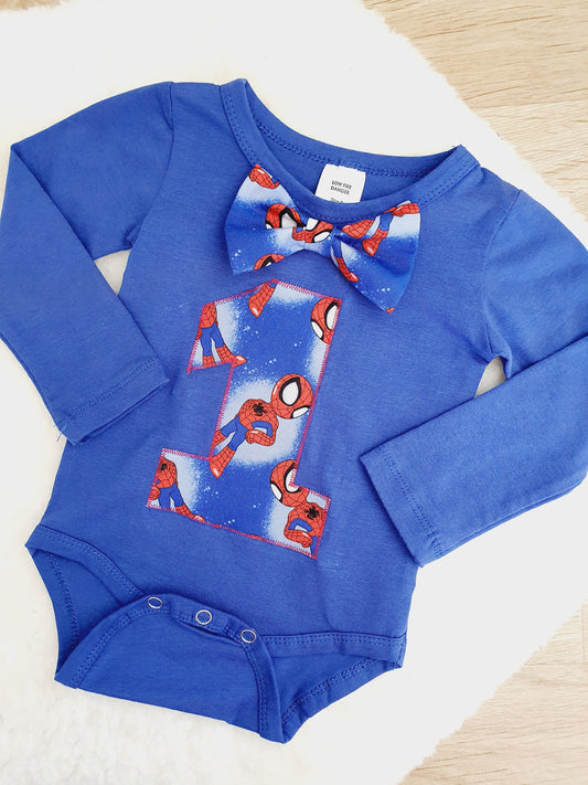 Boys 1st Birthday Long Sleeve Bodysuit, Size 0