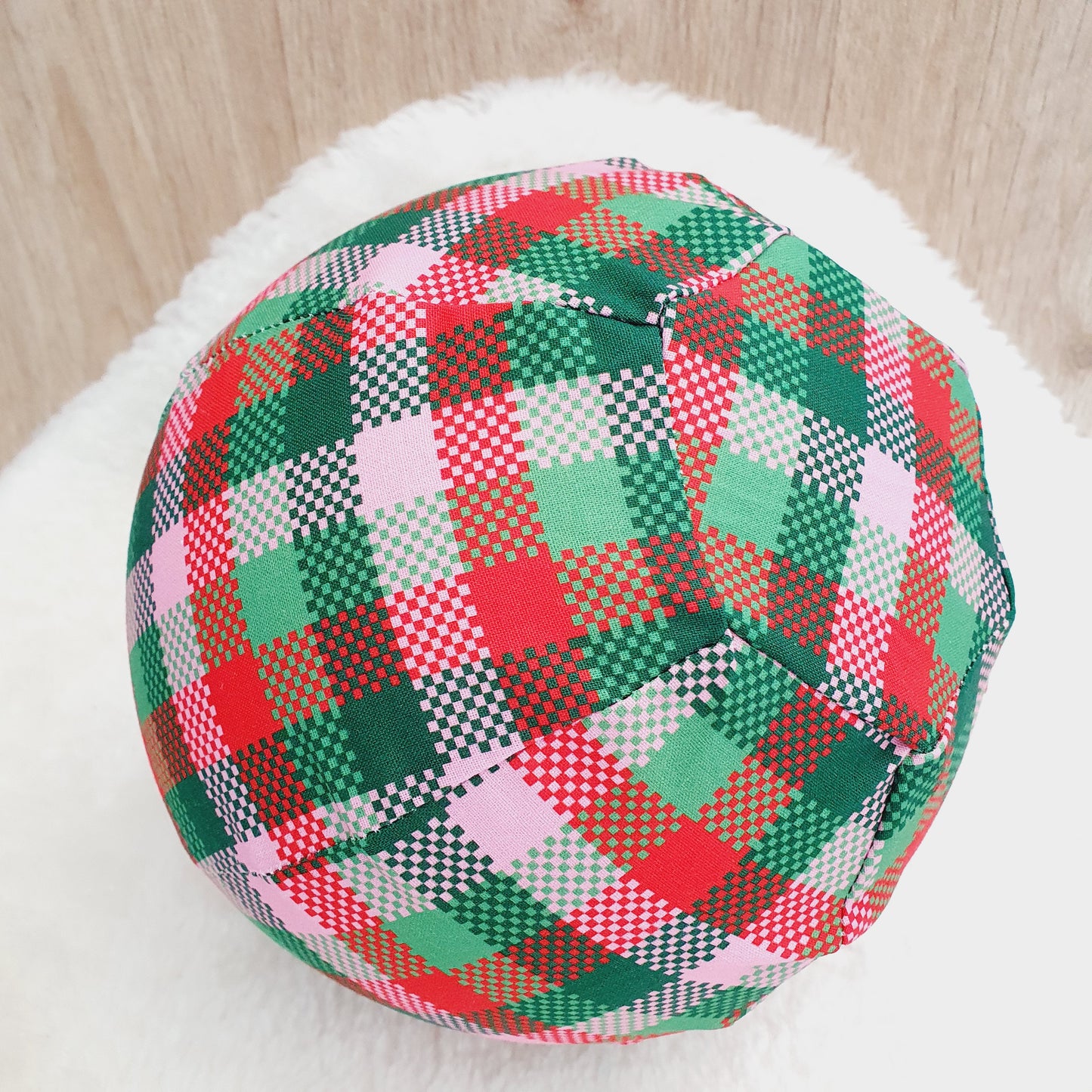 Balloon Ball Cover - Balloon Balls -  Handmade Fabric Balloon Cover - FESTIVE TARTAN