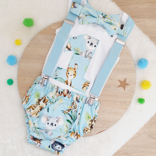 AUSSIE ANIMALS Boys 1st Birthday Outfit, Size 0