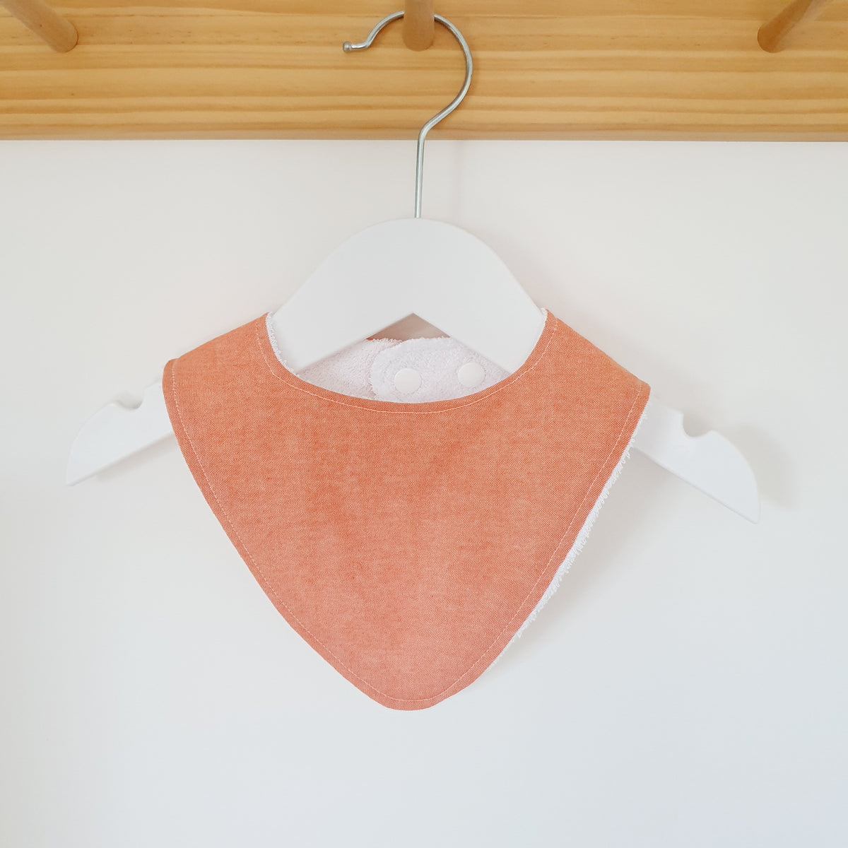 CHAMBRAY DARK ORANGE Bandana Dribble Bib, Handmade Baby Bib, Cotton / Bamboo, Ultra Absorbent