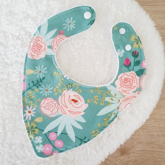 Bandana Dribble Bib, Handmade Baby Bib, Cotton / Bamboo, Ultra Absorbent