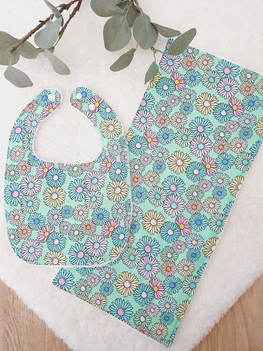 Baby Bib and Burp Cloth Gift Set, Baby Shower Gift, Newborn Gift, Baby Gift
