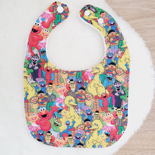 Sesame Street Bib, Handmade Baby Bib, Feeding Bib