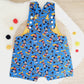 MOUSE print Overalls, Baby Overalls, Short Leg Romper, Size 1