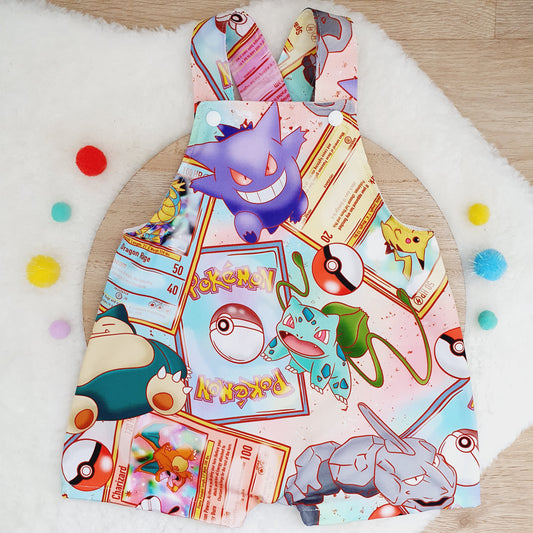 POKEMON print Overalls, Baby Overalls, Short Leg Romper, Size 1
