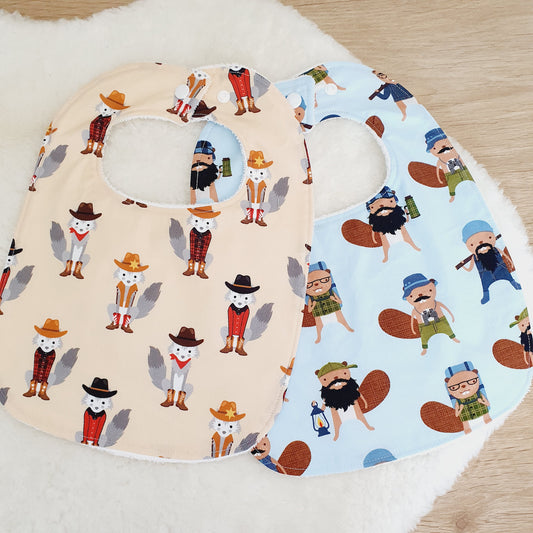 *SALE* 2 x Set of Baby Bibs - Bamboo Backed Ultra Absorbent Bib