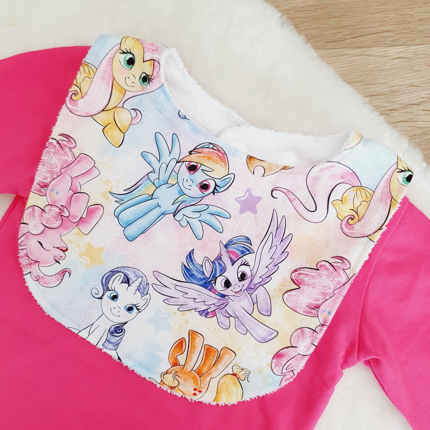 My Little Pony print Bib, Handmade Baby Bib, Feeding Bib