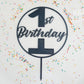 1st Birthday Cake Topper - Black