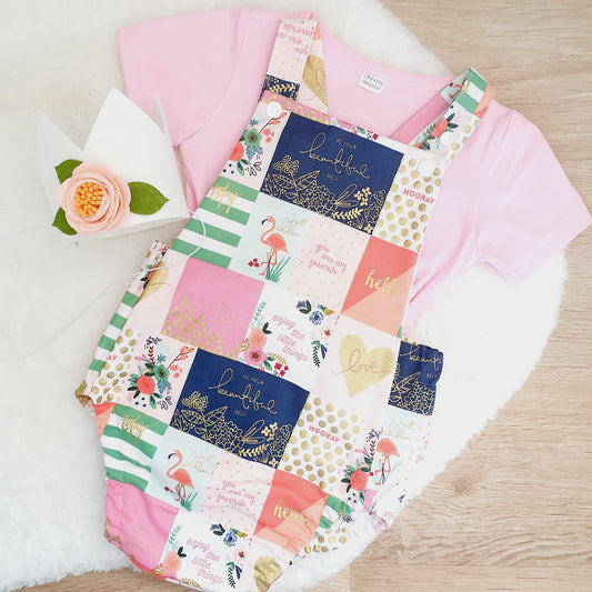 *SALE* FLORAL & GOLD Baby /Toddler Romper, Crown and Bodysuit Set, Size 2
