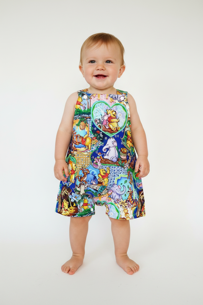 Overalls, Baby / Toddler Overalls, Short Leg Romper, Size 2