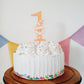 Floral '1' Cake Topper - Pink / Orange