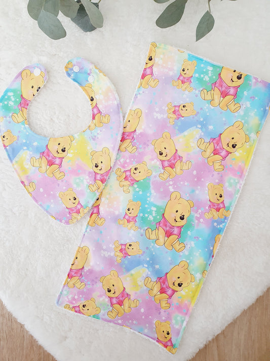 Baby Bib and Burp Cloth Gift Set, Baby Shower Gift, Newborn Gift, Baby Gift