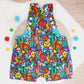 BLOCKS print Overalls, Baby Overalls, Short Leg Romper, Size 1
