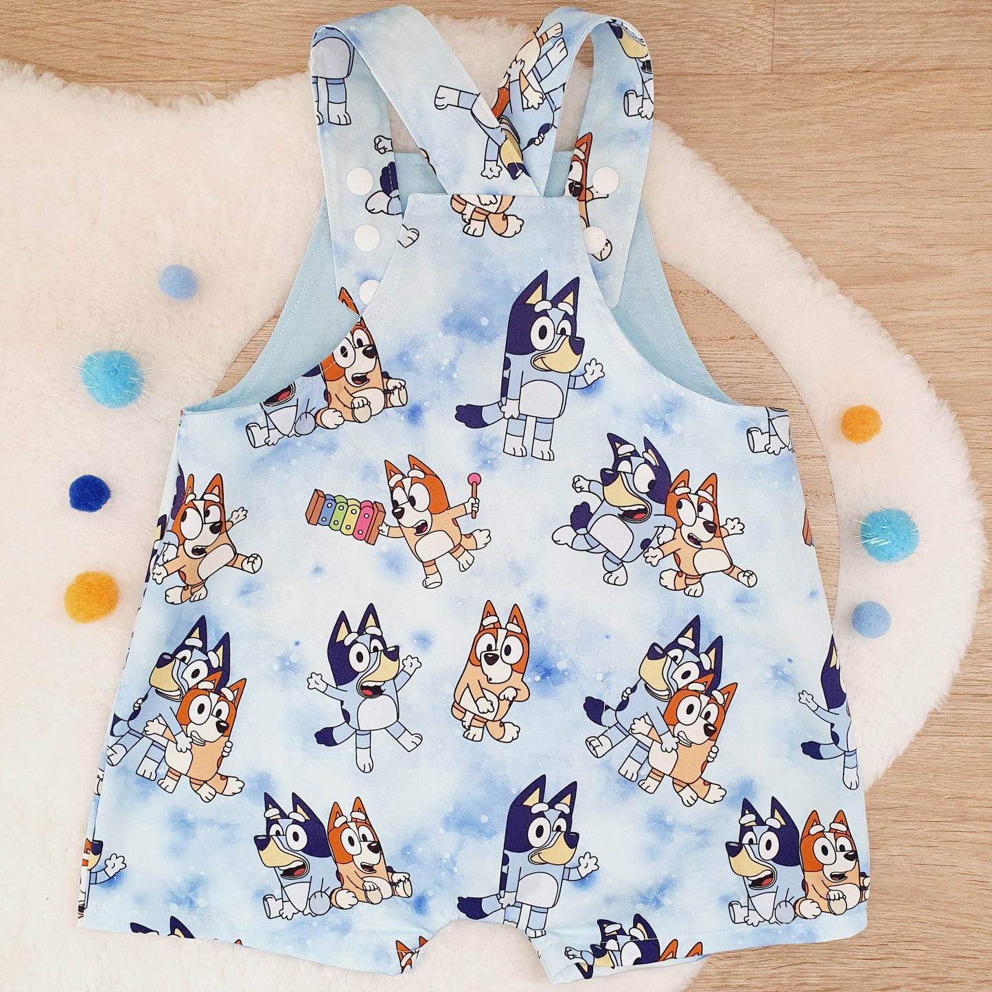 DOGS print Overalls, Baby / Toddler Overalls, Short Leg Romper, Size 2