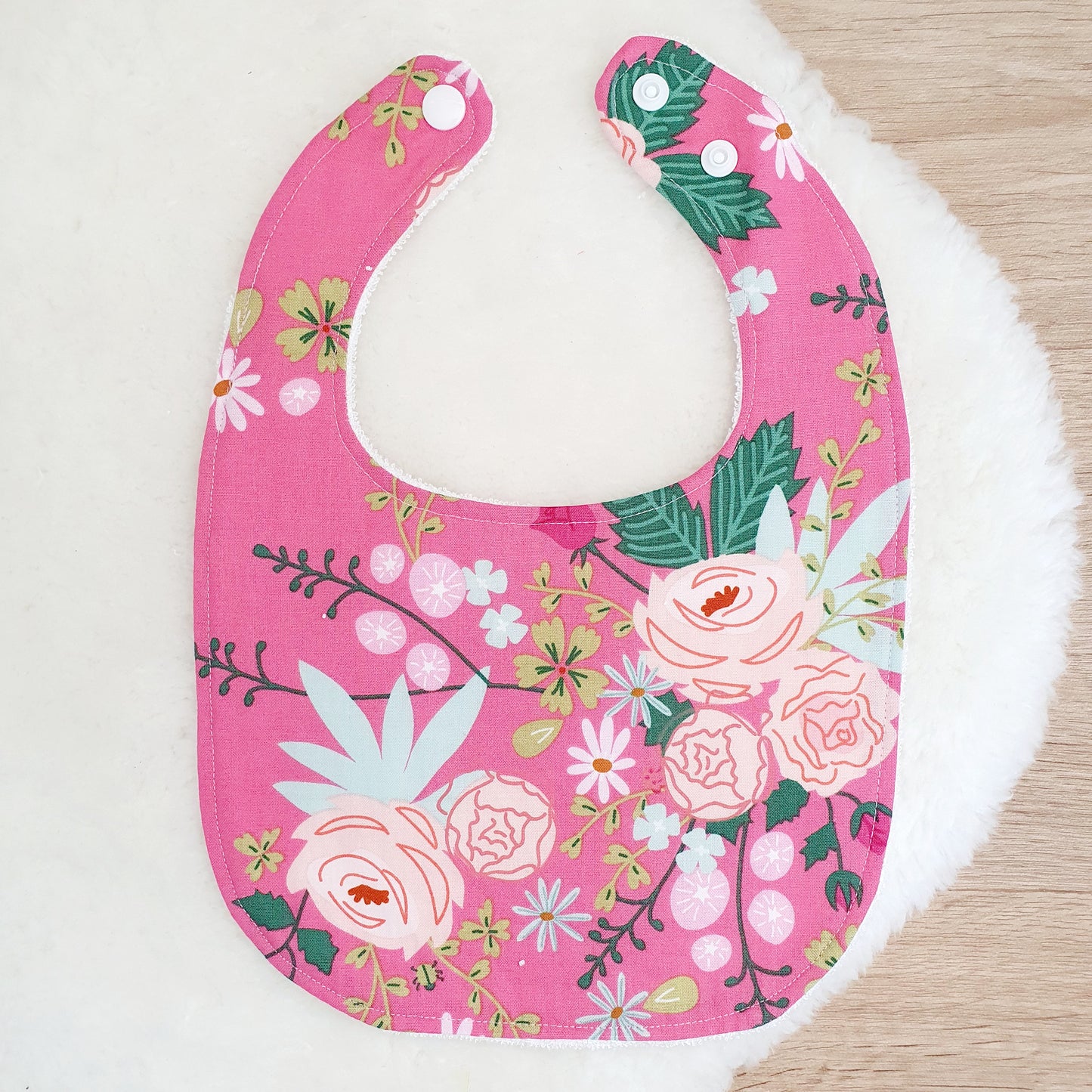 Blooms Bib, Handmade Baby Bib, Feeding Bib
