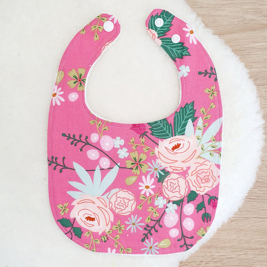 Blooms Bib, Handmade Baby Bib, Feeding Bib