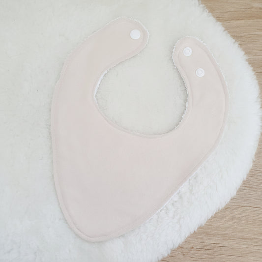 CHAMBRAY BEIGE Bandana Dribble Bib, Handmade Baby Bib, Cotton / Bamboo, Ultra Absorbent