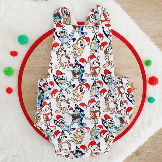 CHRISTMAS DOGS Baby Romper, Size 0