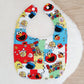SESAME STREET print Bib, Handmade Baby Bib, Feeding Bib