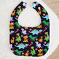 CHRISTMAS DINOSAURS Bib, Handmade Baby Bib, Feeding Bib