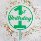 1st Birthday Cake Topper - Green