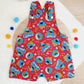COOKIE MONSTER print Overalls, Baby Overalls, Short Leg Romper, Size 1