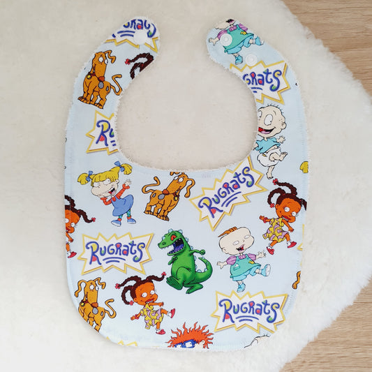 RUGRATS print Bib, Handmade Baby Bib, Feeding Bib