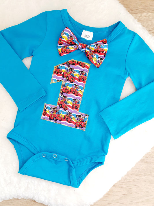 Boys 1st Birthday Long Sleeve Bodysuit, Size 0
