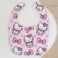 Hello Kitty print Bib, Handmade Baby Bib, Feeding Bib