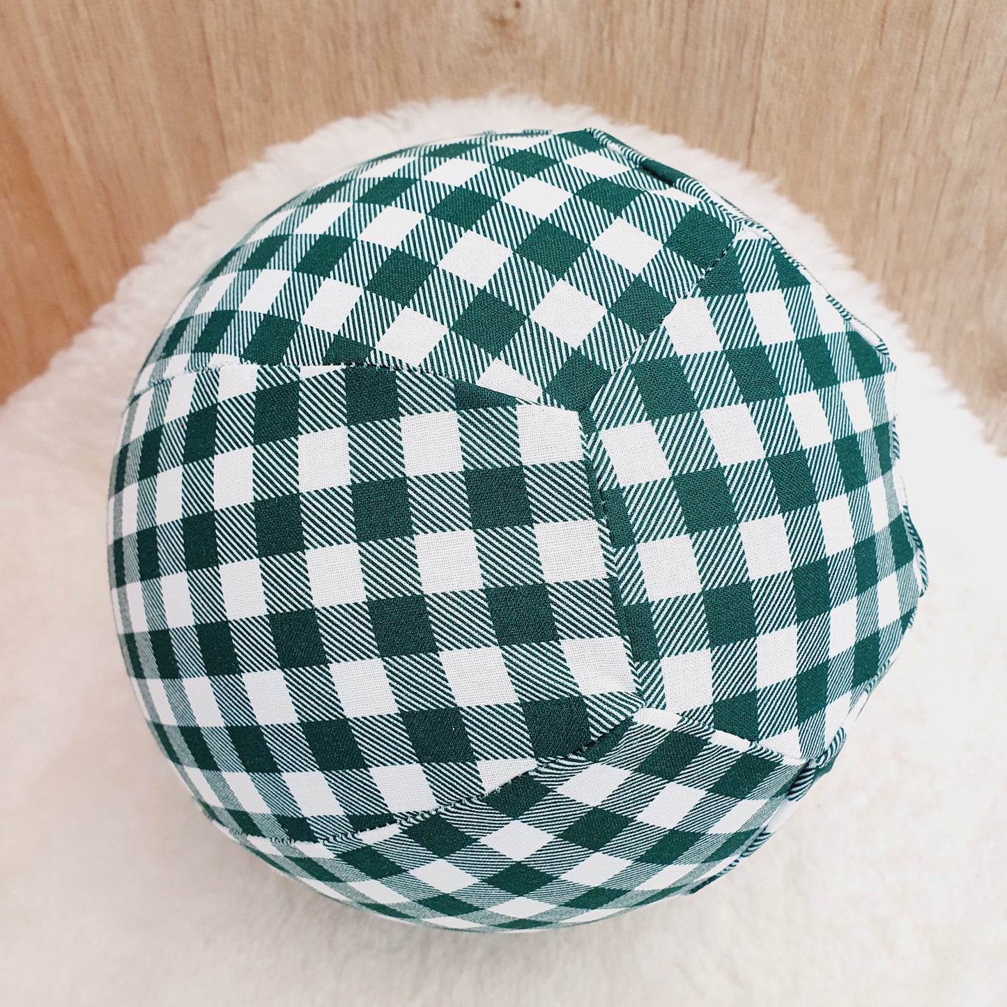 Balloon Ball Cover - Balloon Balls -  Handmade Fabric Balloon Cover - DARK GREEN GINGHAM
