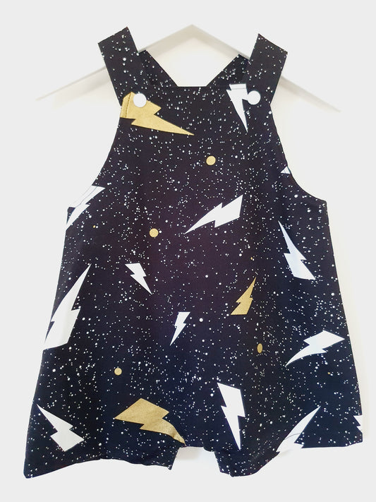 FLASH Overalls, Baby Overalls, Short Leg Romper, Size 1