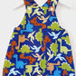 DINOSAURS print Overalls, Baby Overalls, Short Leg Romper, Size 1