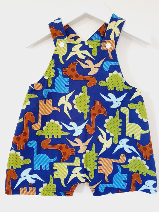 DINOSAURS print Overalls, Baby Overalls, Short Leg Romper, Size 1
