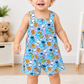 COOKIE MONSTER print Baby / Toddler Overalls, Short Leg Romper, Size 1