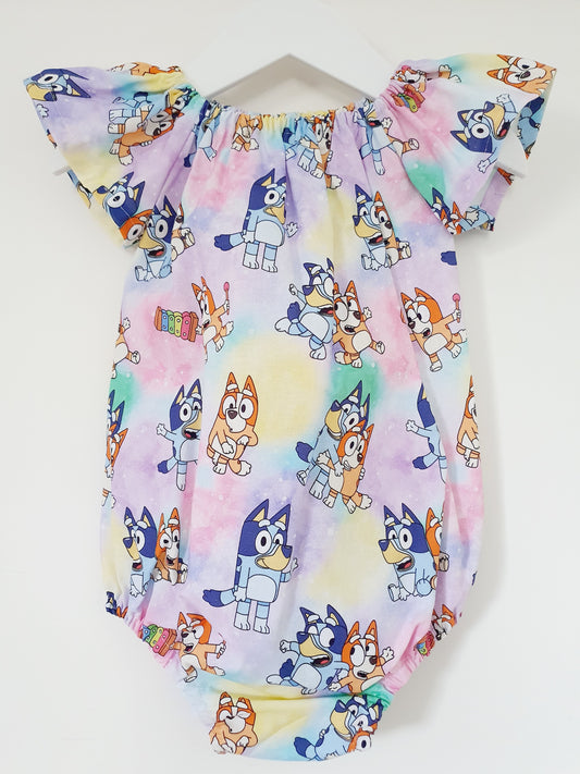 DOGS print Baby Girl Playsuit, Size 1