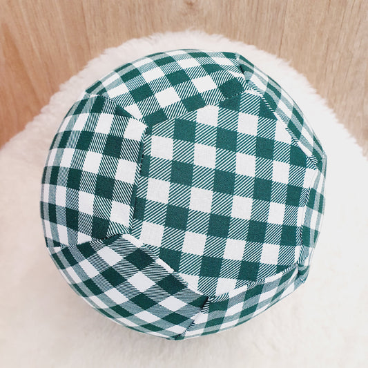 Balloon Ball Cover - Balloon Balls -  Handmade Fabric Balloon Cover - DARK GREEN GINGHAM