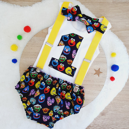 SESAME STREET Boys 1st Birthday Outfit, Size 1