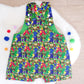 TMNT print Overalls, Baby / Toddler Overalls, Short Leg Romper, Size 2