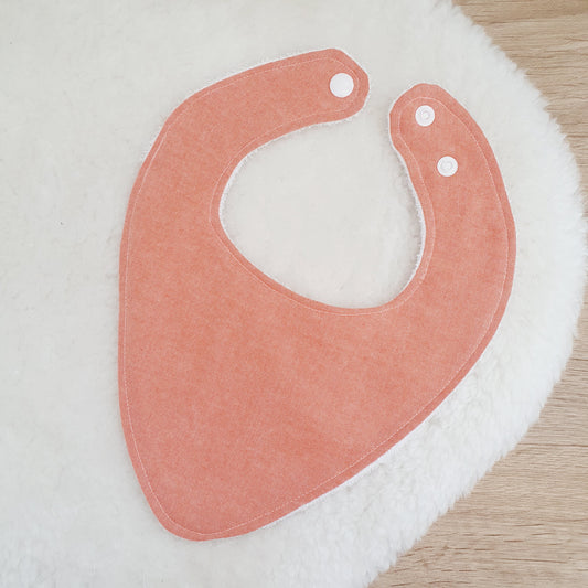 CHAMBRAY DARK ORANGE Bandana Dribble Bib, Handmade Baby Bib, Cotton / Bamboo, Ultra Absorbent