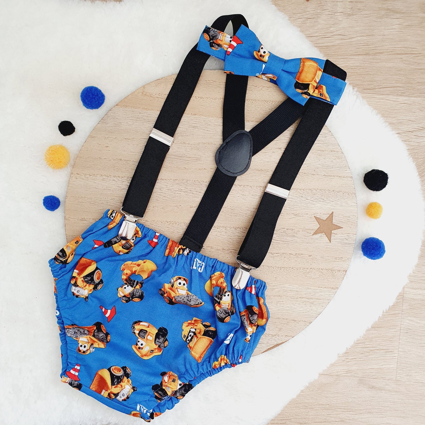 CONSTRUCTION Boys Cake Smash Outfit, Size 0