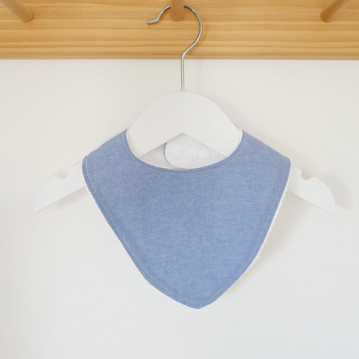 CHAMBRAY DARK BLUE Bandana Dribble Bib, Handmade Baby Bib, Cotton / Bamboo, Ultra Absorbent