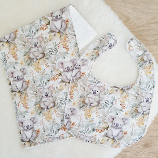 Koala Baby Bib and Burp Cloth Gift Set, Baby Shower Gift, Newborn Gift