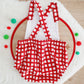 RED CHECK Baby Romper, Size 1