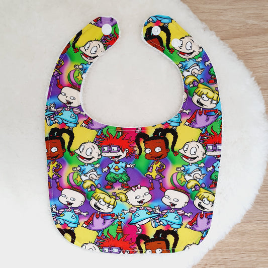 RUGRATS print Bib, Handmade Baby Bib, Feeding Bib