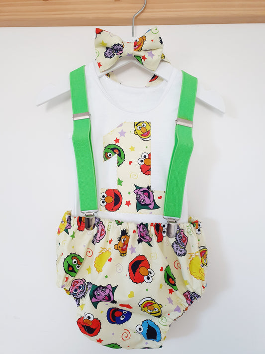 SESAME Boys 1st Birthday Outfit, Size 1
