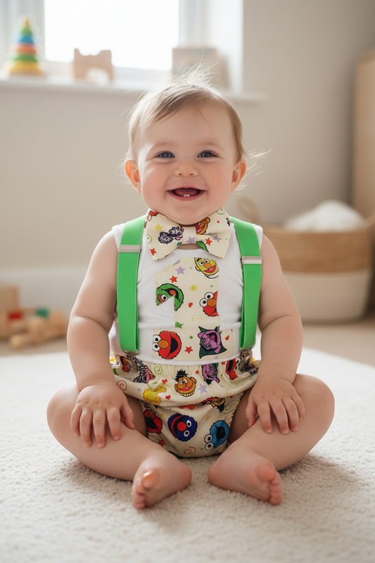 SESAME Boys 1st Birthday Outfit, Size 1